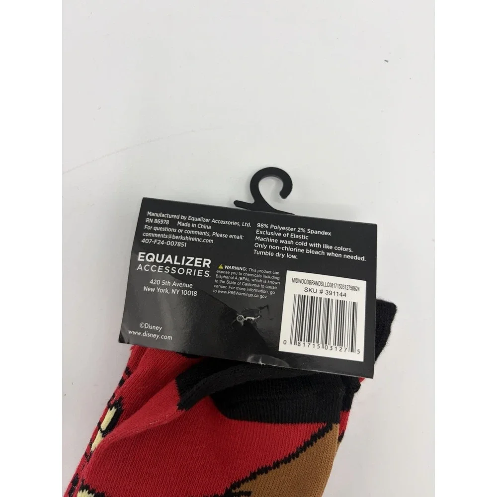 Men's Crew Socks Disney Muppets Animal Red  Size 9-13 NWT 1 Pair